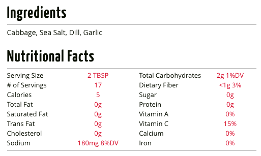 Wildbrine Dill & Garlic Kraut (500mL) - Lifestyle Markets